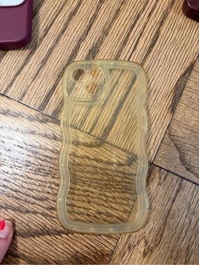 Clear Yellow-Tinted Wave Edge Phone Case for iPhone 13